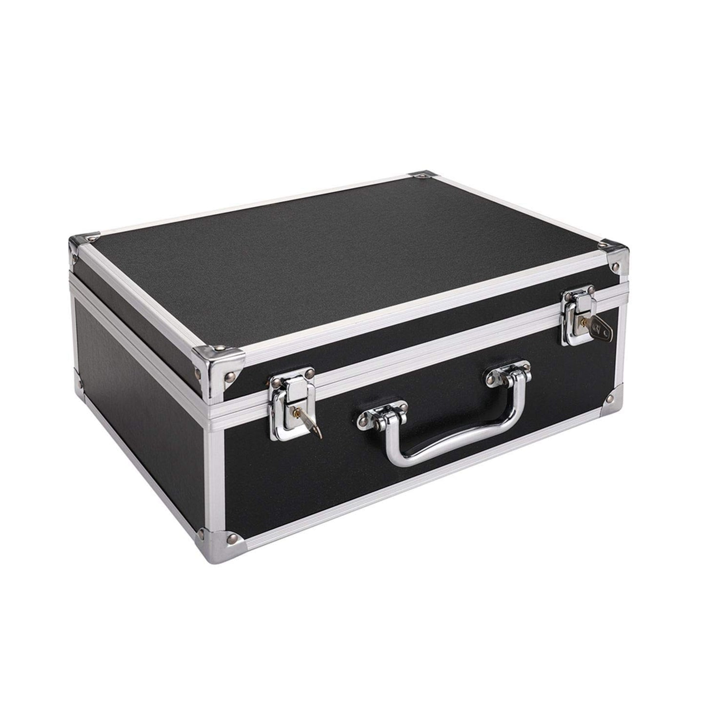 Tattoo Kit Box Case,Tattoo Case Organizer 12.6" x 9.5" x 5.1" W/Lock Machine Carrying Box,Aluminum Alloy with Sponge for Machine