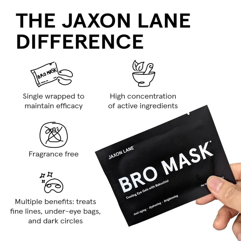 Jaxon Lane Under Eye Patches for Men - Hydrogel Anti-Aging Eye Masks for Dark Circles | 6-Pack