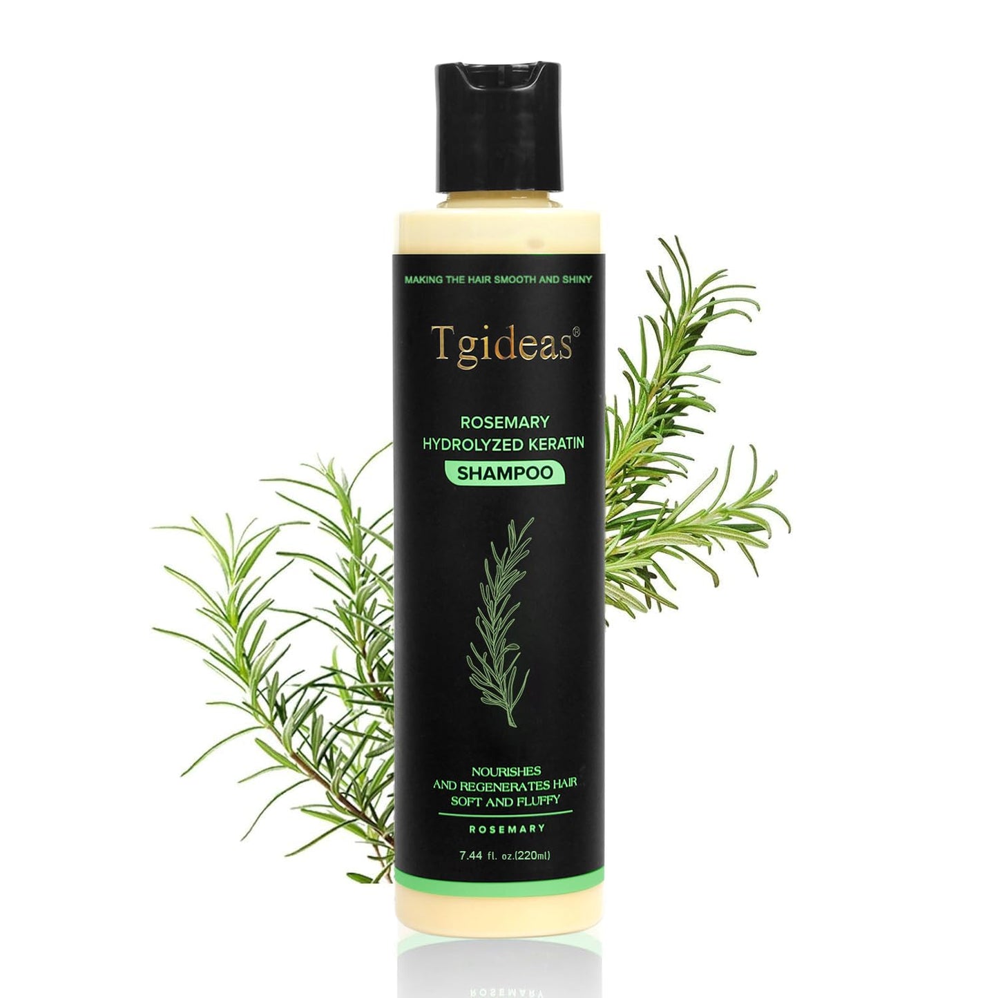 Tgideas Rosemary Biotin Volumizing Shampoo - Strengthening Shampoo for Women and Men to Gently Cleanse, Nourish & Add Root Lift - 7.4 fl oz