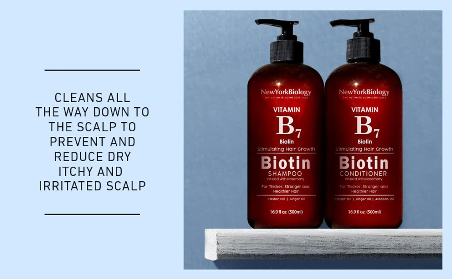 Biotin Shampoo and Conditioner Set for Hair Growth | Thickening Formula for Thinning Hair - 16.9 Fl Oz