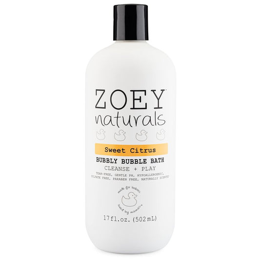 Zoey Naturals - Sweet Citrus Bubble Bath for Kids & Babies - Organic Tear-Free, Non-Toxic Toddler Soap with Moisturizing Aloe & Avocado Oil - Long Lasting Bubbles - Made in USA, 17 oz