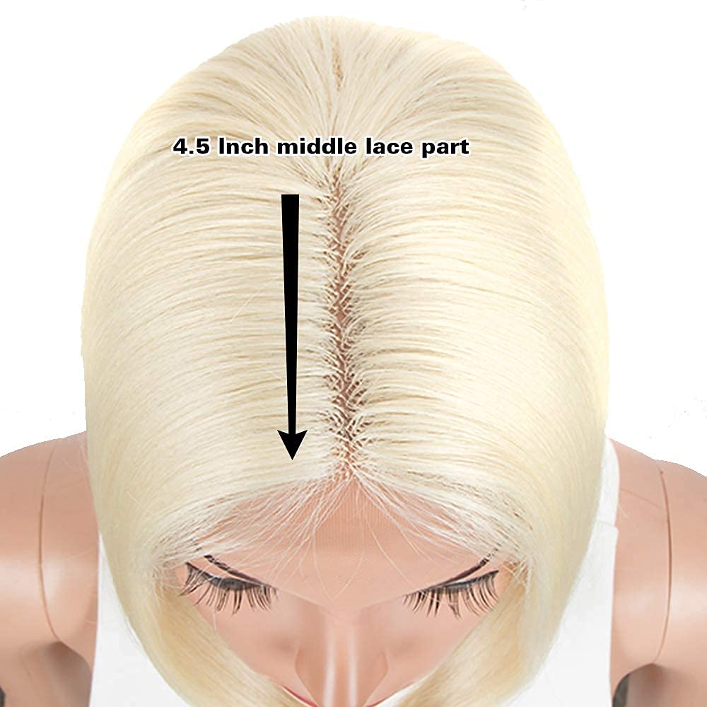 Platinum Blonde Bob Wig - T Part HD Lace Front for Women | Synthetic 613 Hair for Parties & Daily Wear