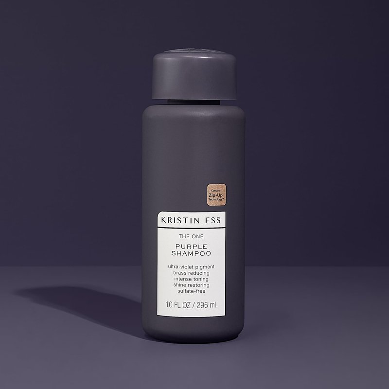 Kristin Ess Hair The One Purple Shampoo for Toning Blonde Hair - Neutralizes Brass + Yellow Tones, Shine Restoring - Sulfate, Silicone and Paraben Free, Color + Keratin Safe, 10 fl. oz.