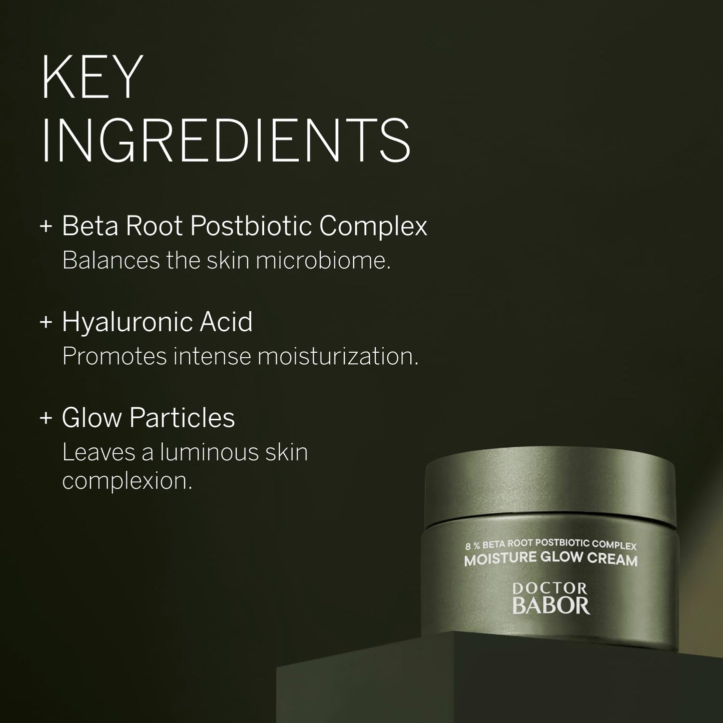 BABOR Microbiomic Moisture Glow Cream, Lightweight Daily Moisturizer with Light-Reflecting Pigments, Instant Glow and Hydration, Prebiotics & Probiotics Facial Cream, Radiant Even Complexion, 1.7 oz