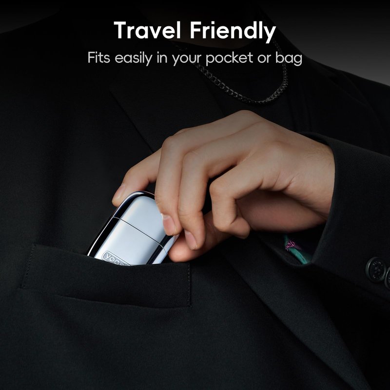 yoose Nose Hair Trimmer, Alloy Rechargeable Nose Hair Trimmer for Men Women, IPX7 Waterproof, Detachable Head, Easy to Clean, Portable Travel Size Nose Trimmers, Dual Edged Blades, Painless, Silver