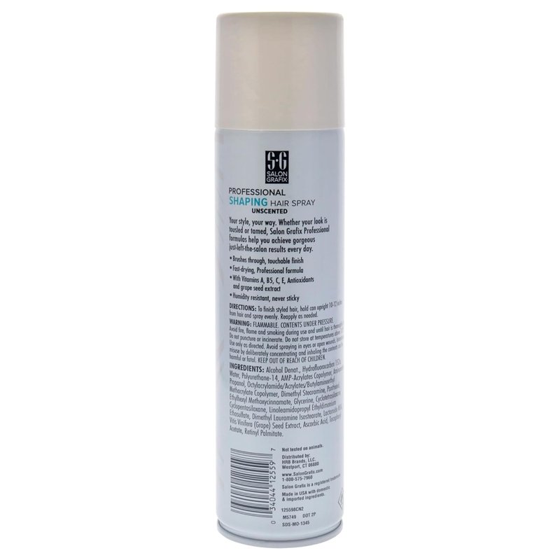 Salon Grafix Super Hold Hair Spray - Flexible & Brushable Formula | Unscented, 10 oz for Professional Results