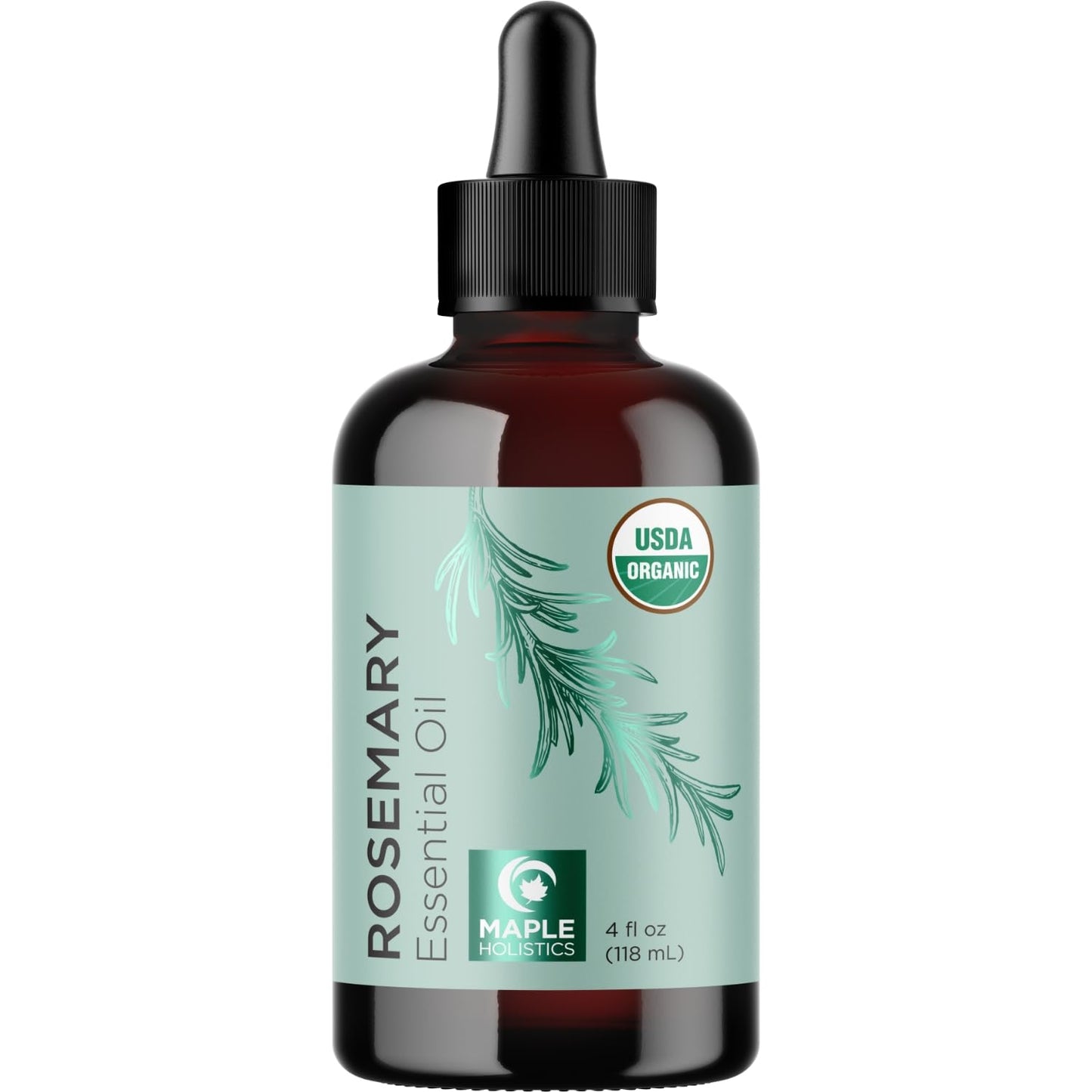 Certified Organic Rosemary Oil for Hair - Extra Large 100% Pure USDA Organic Rosemary Essential Oil for Hair Skin and Nails - Oil for Dry Scalp Treatment and Enhanced Volume and Shine