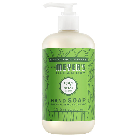 Mrs. MEYER'S Fresh Cut Grass Liquid Hand Soap, 12.5 FL OZ (Pack of 4)