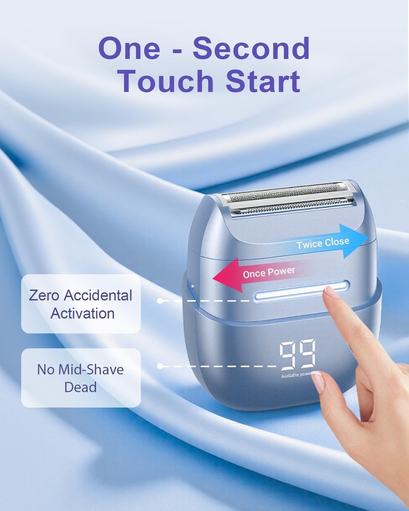 Electric Shaver for Women - Waterproof Mini Cordless Razor for Hair Removal | Sensitive Skin, Silver