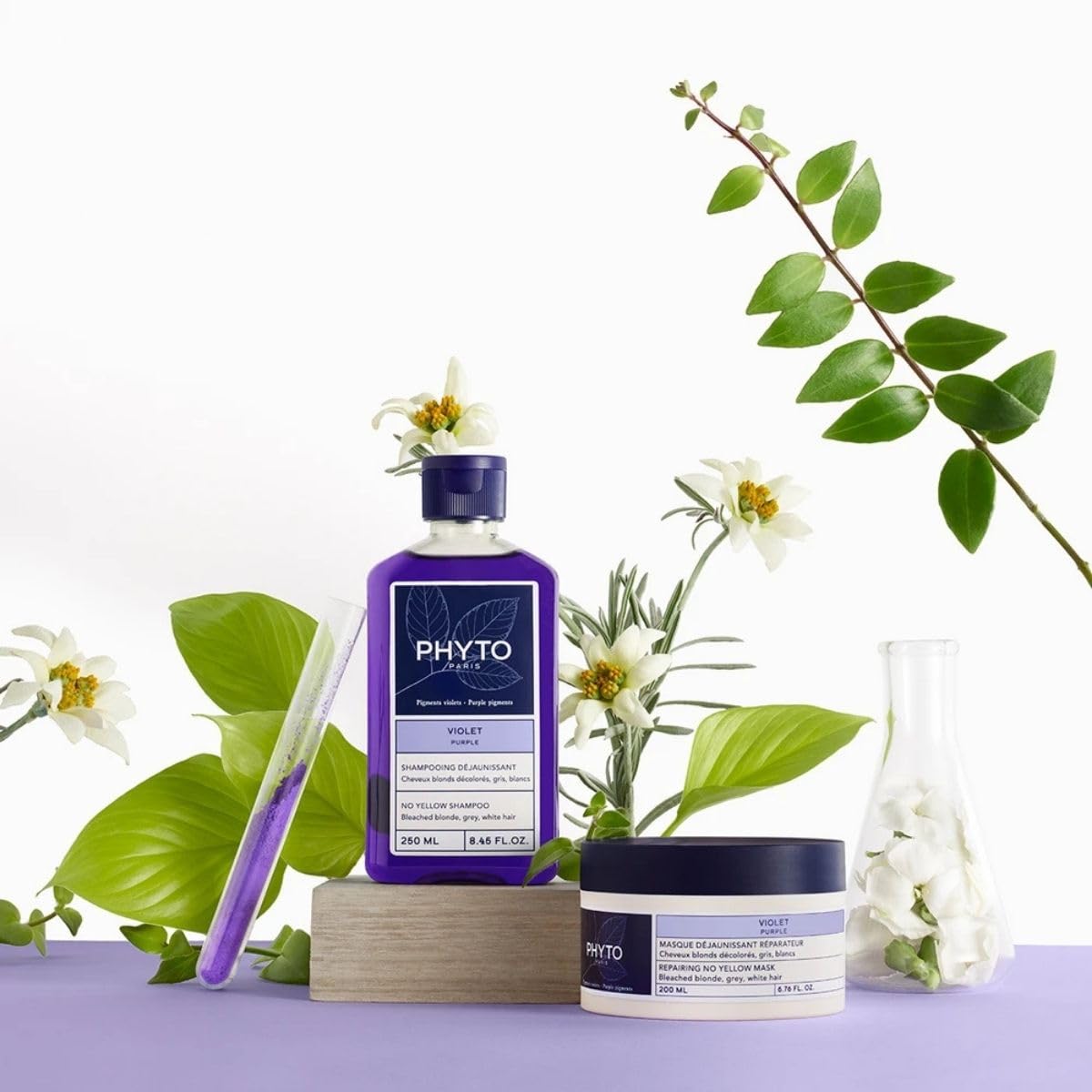 PHYTO PURPLE No Yellow Shampoo, Sulfate Free for Gray Hair, White Hair and Bleached Blonde Hair, 8.45 fl.oz.