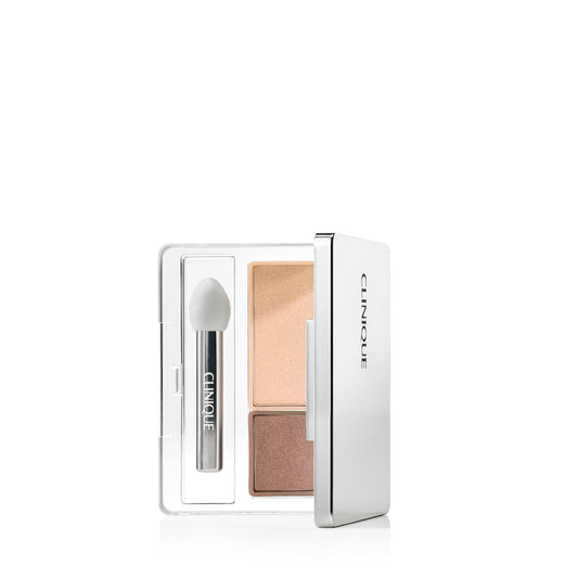 Clinique All About Shadow Duo Eye Shadow Makeup | Safe For Sensitive Eyes | Buildable + Long-Wearing Color | Smooth, Easy Application, Like Mink, 0.05 Ounce