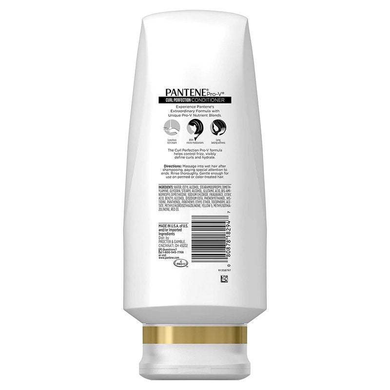 Pantene Pro-V Curl Perfection Moisturizing Conditioner - 12 Fl Oz | Pack of 2 for Curly Hair Care