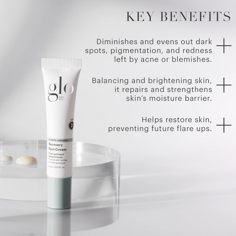 Glo Skin Beauty Recovery Spot Cream - Acne Treatment for Redness, Uneven Tone & Scarring | 0.5 oz
