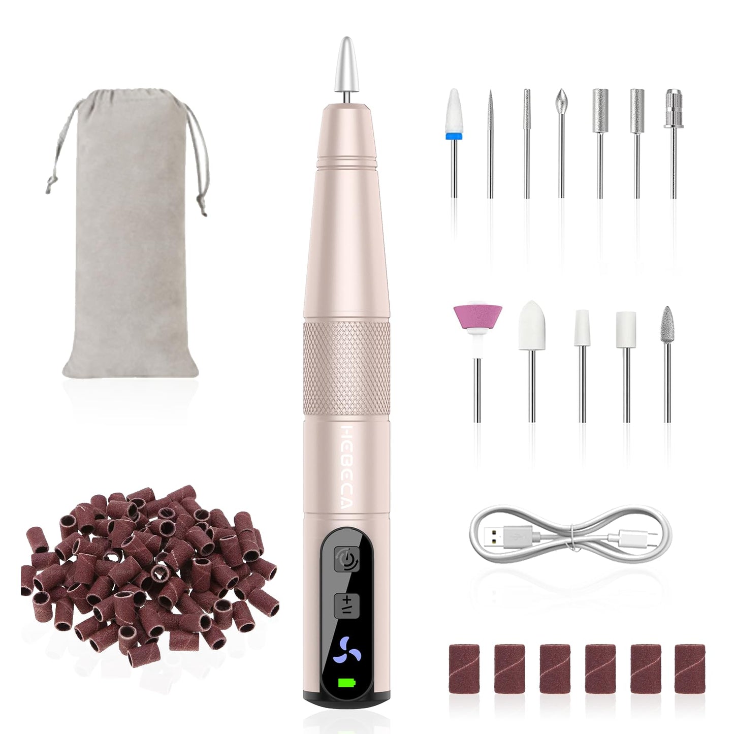 HEBECA Electric Nail Drill PRO + 1 Set Replacement Nail Drill Bits