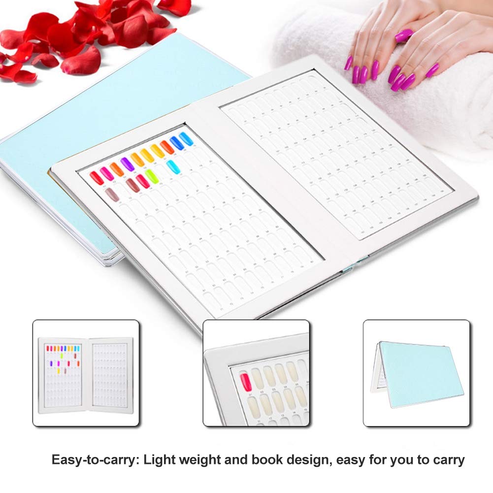 Tomotato Nail Gel Color Card, High Capacity 160 Slots Nail Polish Display Chart Book, Reusable Nail Art Showing Shelf for Manicurists or DIY Enthusiasts