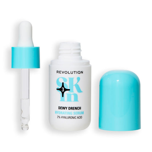Revolution Skin, Dewy Drench 2% Hyaluronic Acid Hydrating Face Serum, Lightweight Formula & Plumps Skin, Vegan & Cruelty-Free, 1.01 fl oz
