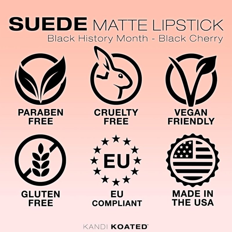Kandi Koated Black Excellence Suede Matte Lipstick Burruss | Black Cherry | Special Edition | Creamy Texture, Rich Colors, Paraben-Free, Cruelty-Free, | Beauty & Makeup