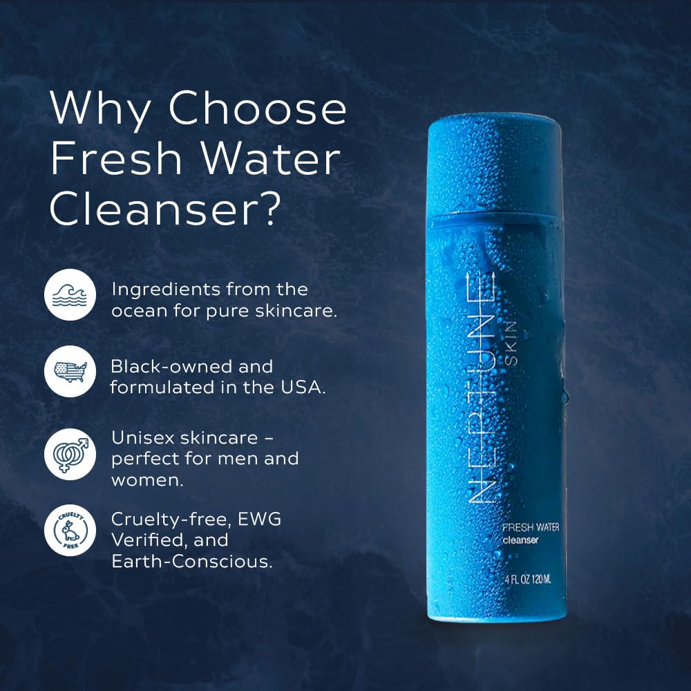 Neptune Fresh Water Cleanser 4 Fl Oz | A Lightweight Gel Foam Face Cleanser That Removes Dirt & Oil. Hydrates & Refreshes Skin with 100% Natural, EWG Verified Ingredients. Perfect for everyday use