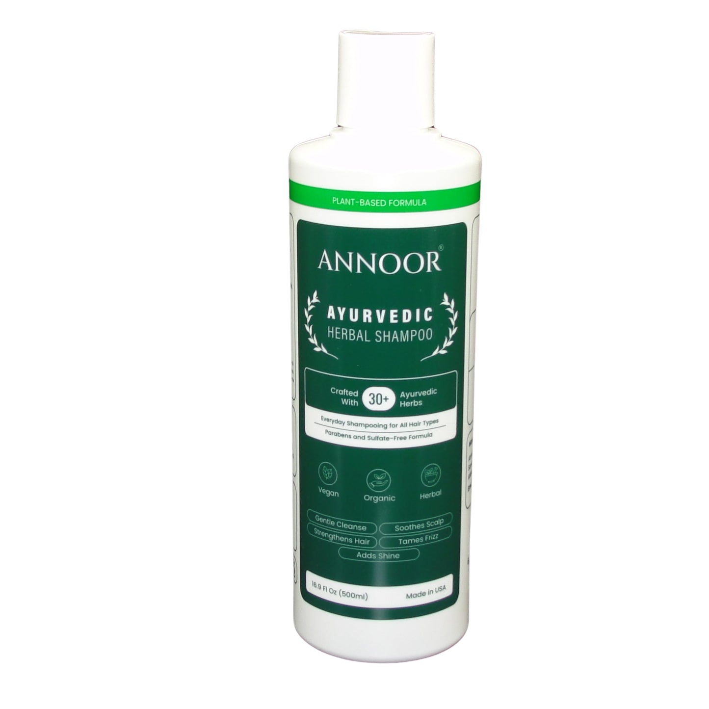Annoor Ayurvedic Herbal Shampoo | Sulfate, Paraben & Silicone-Free | Plant-Based Vegan Formula with Amla, Reetha, Shikakai & 25 Herbs | Reduces Hair Fall | Soothes Itchy Scalp | Color-Safe 16 oz
