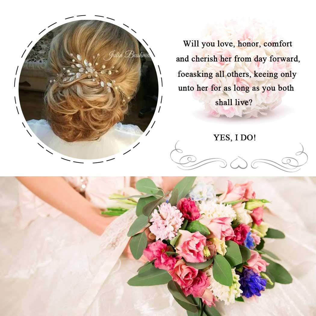 Zoestar Wedding Hair Pins Crystal Bridal Headpiece Pearl Hair Accessory for Bride and Bridesmaids (Silver)