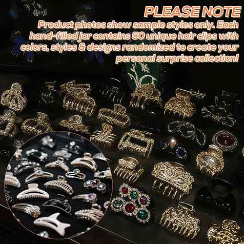 50Pcs Hair Clips Mystery Box - Surprise Box for Women£¨Metal, Snap, Flat, Flower &Y2k Styles Hair Clips, Barrettes, Claw Clips and Hair Bows £© -Trending Styles Bulk Gift Set