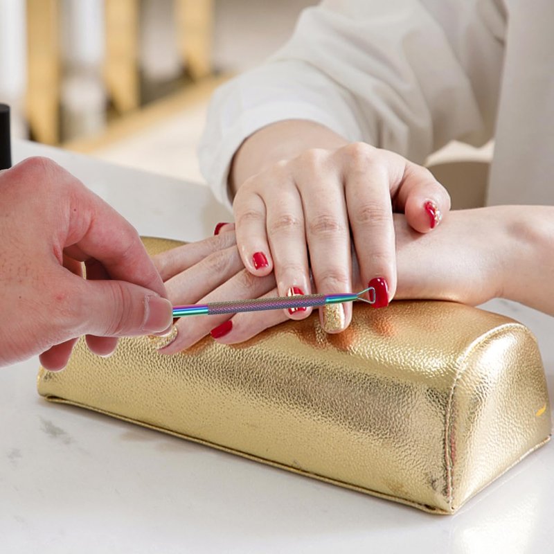 KALLORY Triangle Cuticle Pusher Gel Nail Polish Scraper Tool Stainless Steel Nail Art Remover for Manicure Pedicure Home Spa Salon Use 5.11In