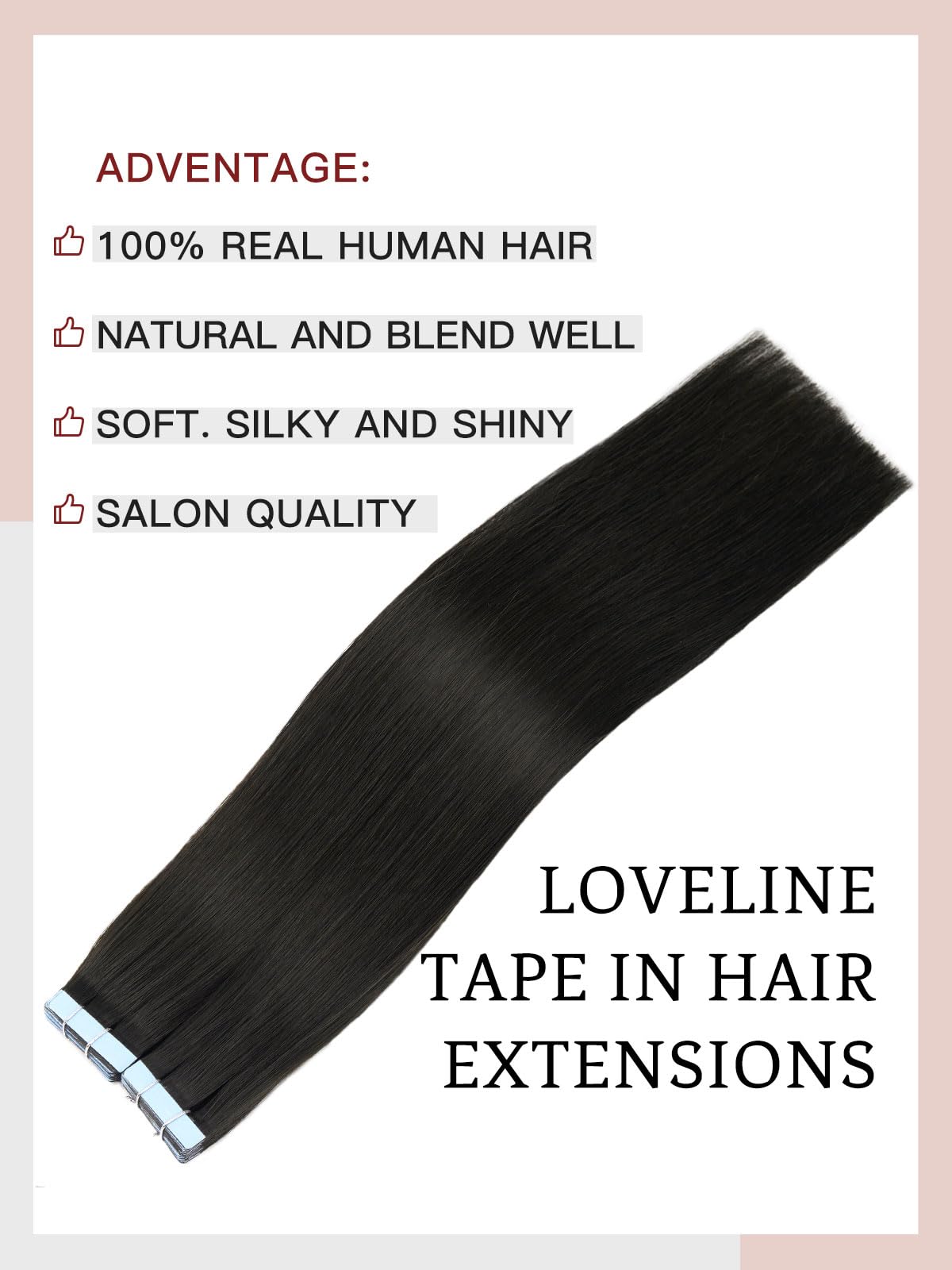 LOVELINE Tape in Hair Extensions Human Hair, Chocolate Brown, 20 Inch 20pcs 50g, Skin Weft Seamless Invisible, Soft and Thick Luxury Remy Human Hair Extensions