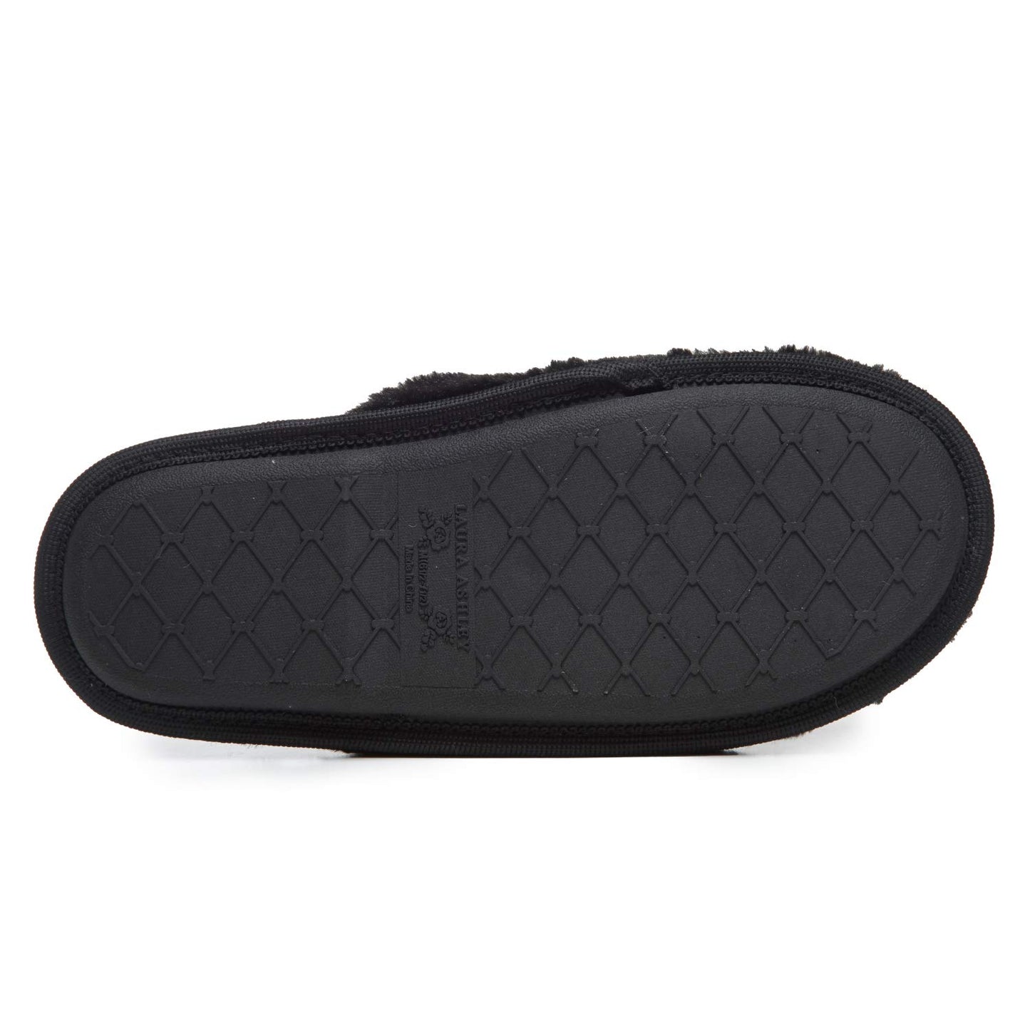 Laura Ashley Scuff Slippers, Plush Animal Print Slip-Ons for Women with Memory Foam Insole, Alpine Grey Medium