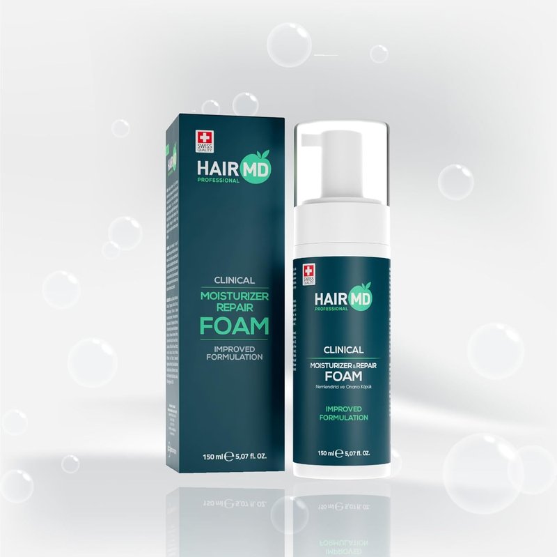 HairMD Men's Hair Growth Foam - Nourishing 150ml Formula for Post-Transplant Care - Gentle Cleansing for Sensitive Scalp