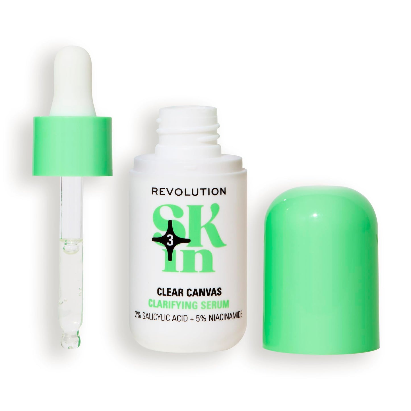 Revolution Skin, Clear Canvas 5% Niacinamide & 2% Salicylic Acid Clarifying Face Serum, Helps Even Skin Tone, Vegan & Cruelty-Free, 1.01 fl oz