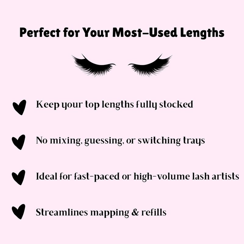 C Curl Eyelash Extension Trays - Ultra Black Classic & Volume Lashes | 11mm, 0.18mm, 16 Rows