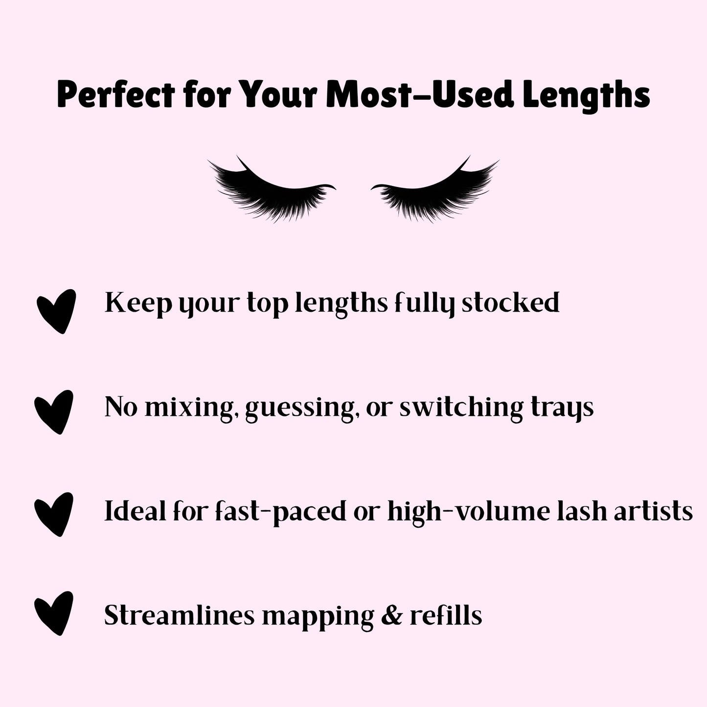 New Lengths Lash Co. Single Lengths Tays - D Curl, Ultra Black, (11mm / 0.15mm), 16 Rows, Professional Use, Classic and Volume Eyelash Extensions