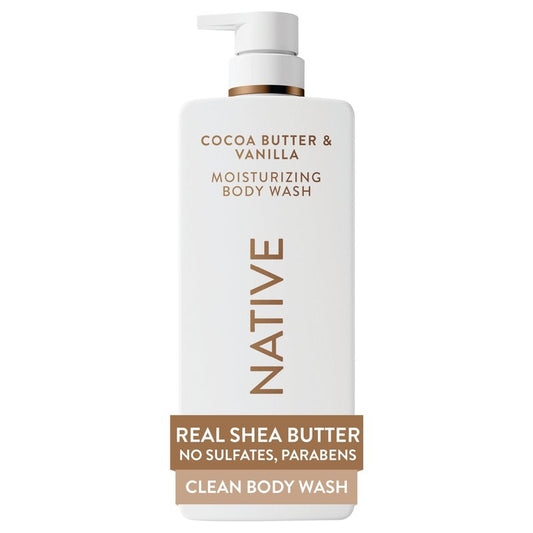 Native Moisturizing Body Wash| Contains Naturally Derived Ingredients | For Women & Men, Sulfate, Paraben, & Dye Free Leaving Skin Soft and Hydrated, 22 oz
