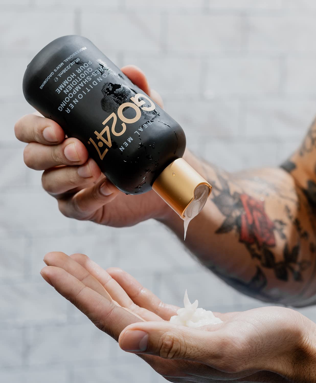 GO247 Daily Conditioner – Hydrating Formula for Men – With Vitamin E & Menthol to Help Nourish & Refresh – Macadamia Nut & Ginseng Scent, 8 Fl Oz