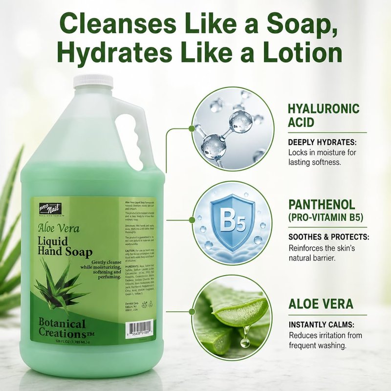 Liquid Hand Soap Refill - Aloe Vera Moisturizing Formula | 1 Gallon - Deeply Cleanses & Hydrates Hands