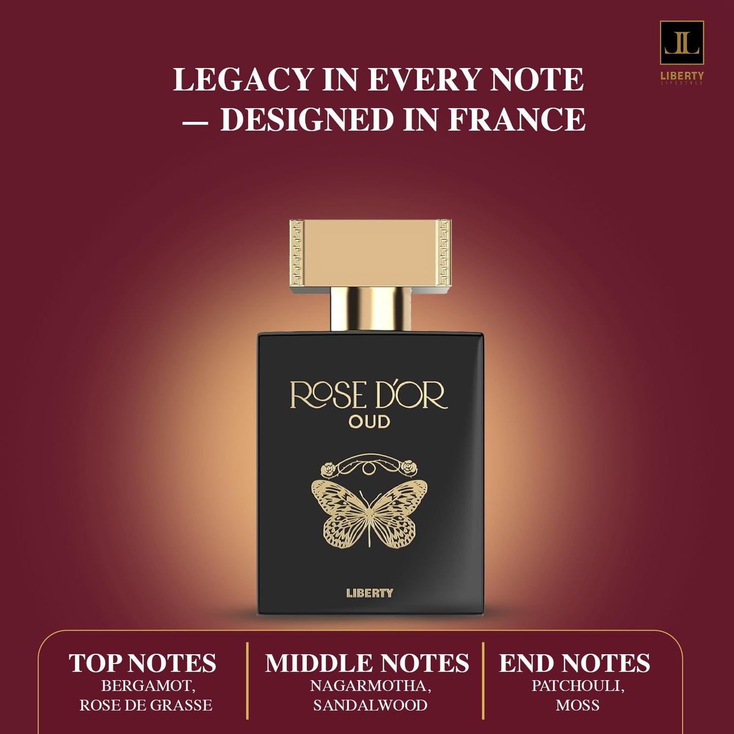 Liberty Rose Oud Perfume for Women 100ml | Eau De Parfum (EDP) | Long Lasting Floral Oud Fragrance | Rose, Sandalwood & Musk Notes | Luxury Perfume Gift for Her