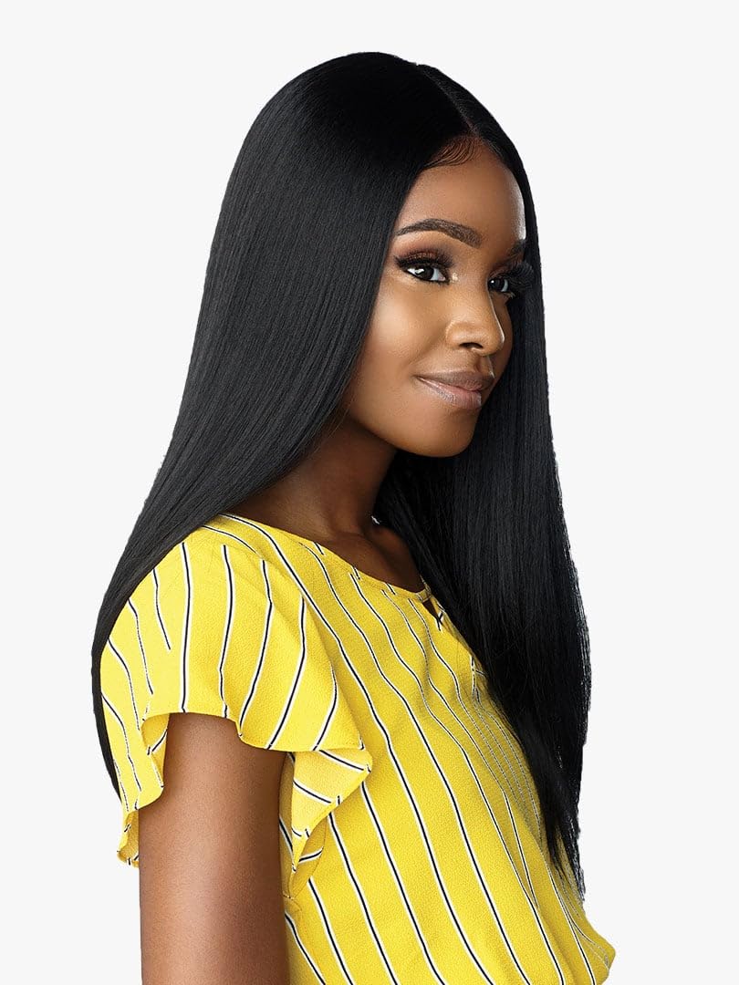 Sensationnel Dashly Lace Front Wig - Unit 10 Hand-Tied Synthetic Hair | Ear-to-Ear Lace Parting (1B Off Black)