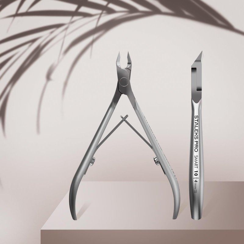 Staleks Pro SMART 10 Cuticle Nippers – 4 mm Blades – Satin Finish – Stainless Steel – Professional Skin Nippers for Classic Manicure & Hardware Use