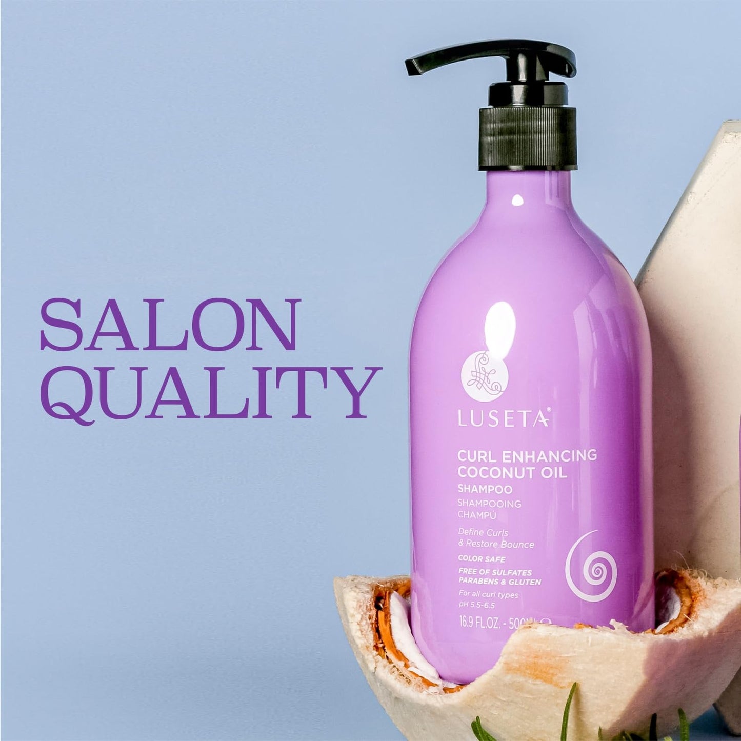 LUSETA Curl Enhancing Shampoo for Curly Hair, Restore Bounce 16.9oz