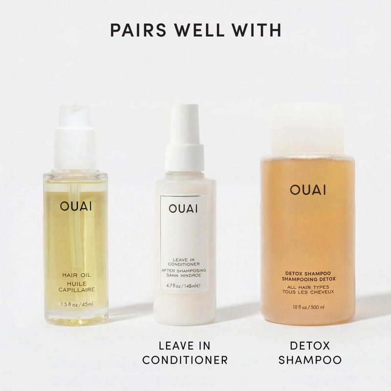 OUAI Hair Oil - Frizz Control Heat Protectant Oil for Shine & Smooth Split Ends | Color Safe, 1.5 fl oz