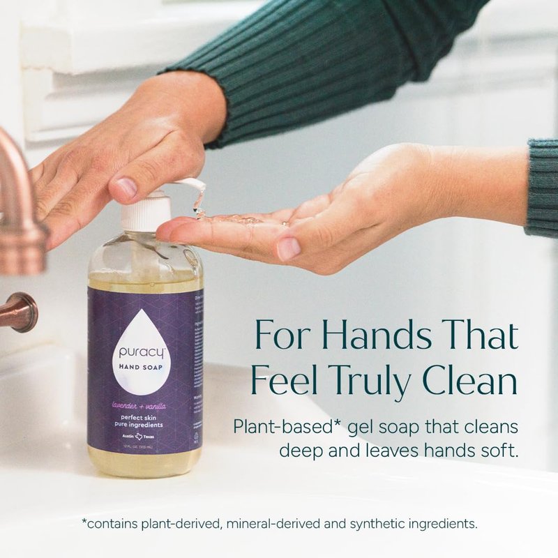 Puracy Foaming Hand Soap Refill - Plant-Powered Natural Hand Soap As Seen on TikTok, Non-Toxic, Sulfate-Free Liquid Soap, Moisturizing Foam Handwash Liquid (Lavender & Vanilla, 48 fl oz)