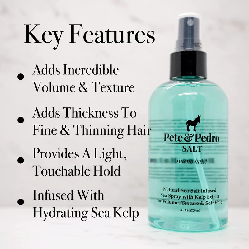 Natural Sea Salt Hair Spray - Texturizing & Thickening Spray for Volume | Unisex, 8.5 oz.