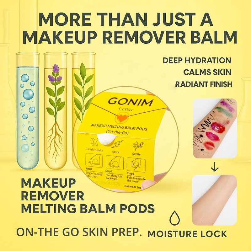 GONIM Cleansing Balm Makeup Remover, Hydrating Facial Cleanser for On-the-Go, Makeup Remover Melting Balm, Travel Size Mini Makeup Cleansing Oil, Travel Essentials for Women, Soothing 3gx15pcs