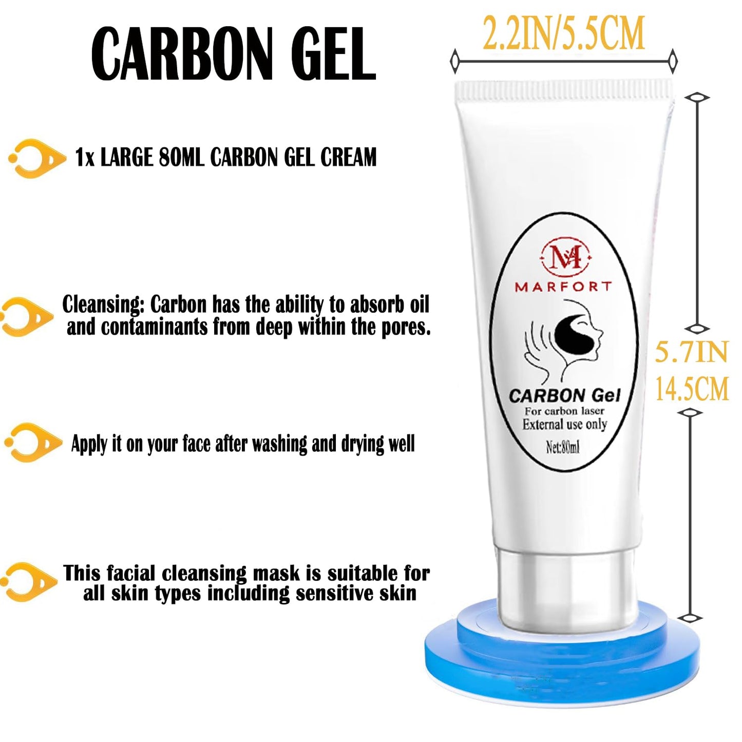 Marfort Carbon Peel Cream Gel for Facial Skin Rejuvenation Black Doll Deep Cleaning with Carbon Gel Safe & Effective（80ml）