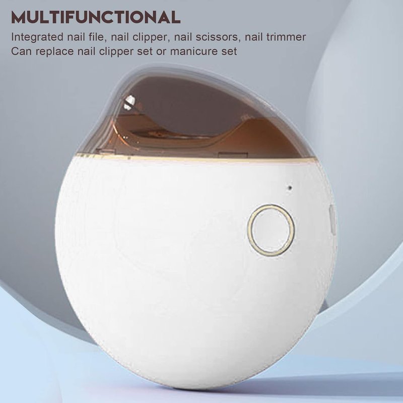 Automatic Electric Nail Clipper - Safe & Splatter-Free Design for Kids & Seniors | Compact White
