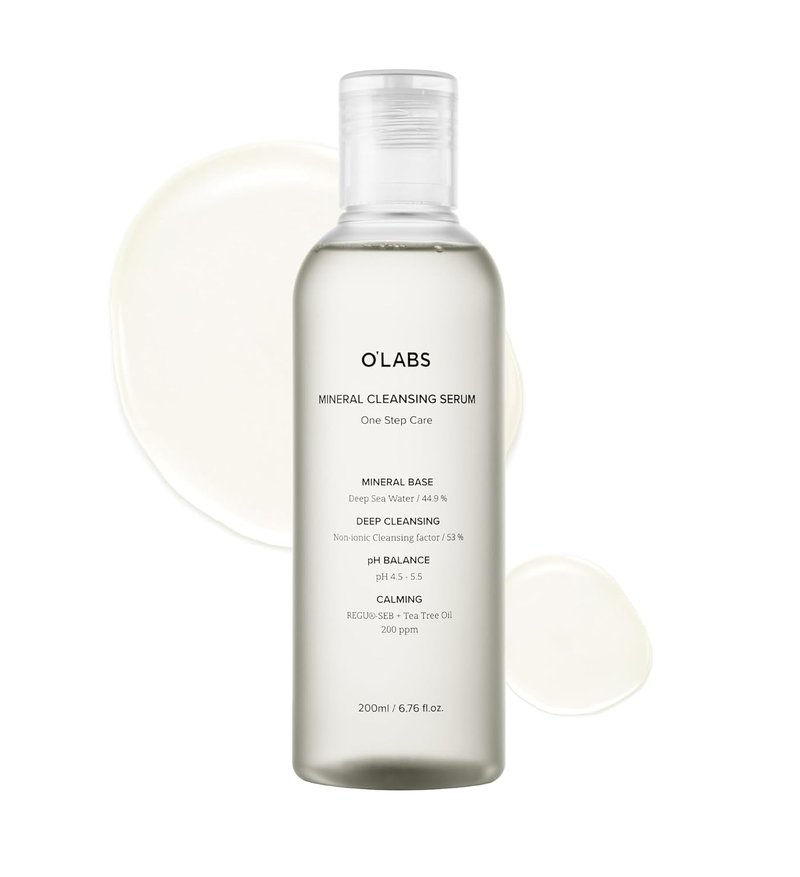 O'LABS Mineral Cleansing Serum - Gentle Facial Cleanser with Dead Sea Minerals | 200ml / 6.76 fl. oz.