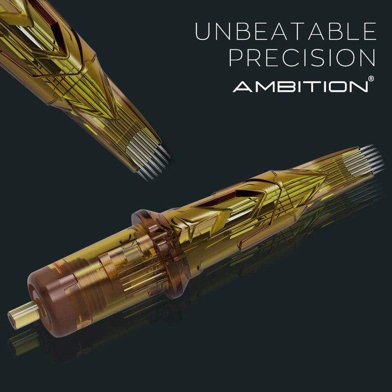 Ambition Glory Tattoo Cartridges 9RL Bugpin Needles - 0.3mm Round Liner for Rotary Machines | 50 Pack