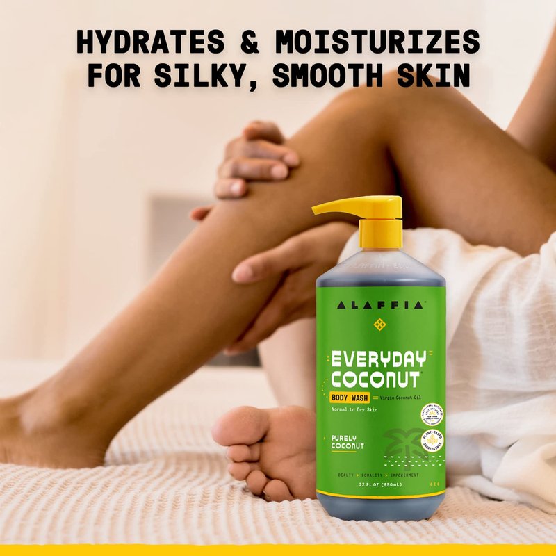 Alaffia Body Wash - EveryDay Coconut Gentle Skin Cleanser for Normal to Dry Skin | 32 Oz Each - 2-Pack