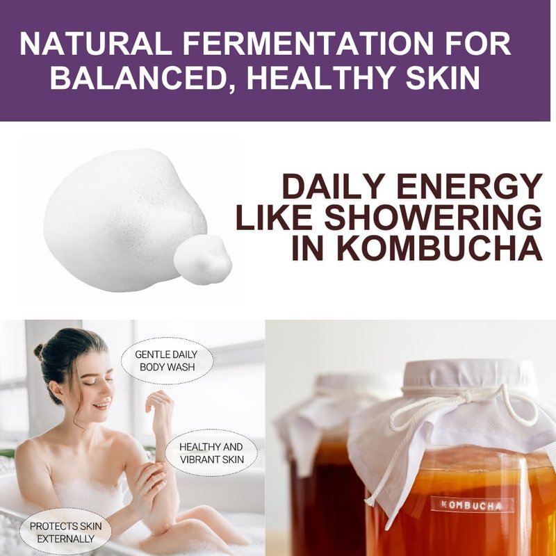 Kombucha Glass-Skin Body Wash - K-Beauty Nourishing Cleanser with Pear Juice & Pomegranates | 16.9 fl. oz.