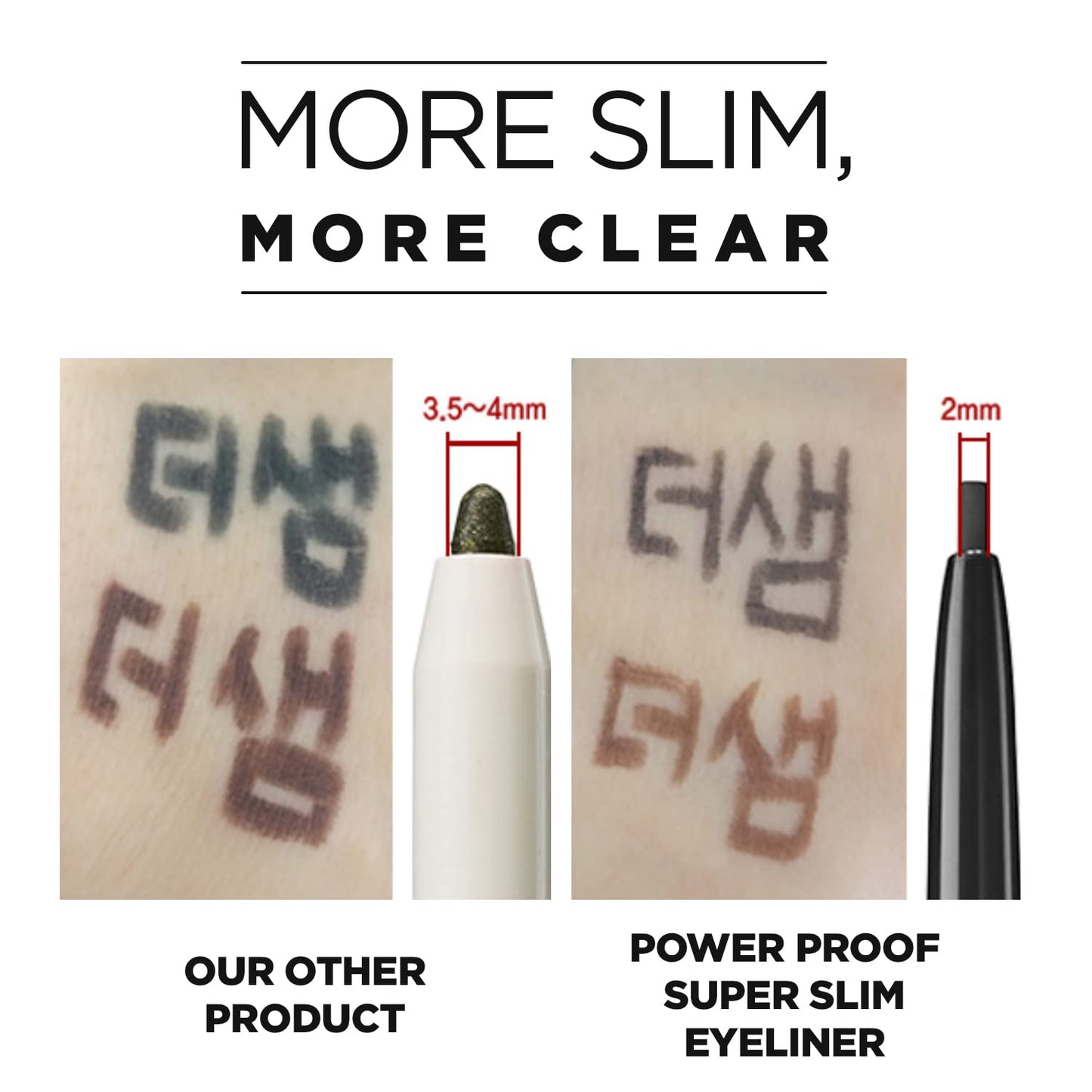 THESAEM Eco Soul Powerproof Super Slim Eyeliner - Smudge Proof Gel Eyeliner - Micro Precision Tip (2mm) - Highly Pigmented & Long-lasting Eye Makeup Glides on Smoothly, 0.1g